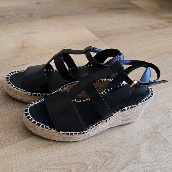 Franco Sarto Black Wedge Sandals - Picture 2 of 6